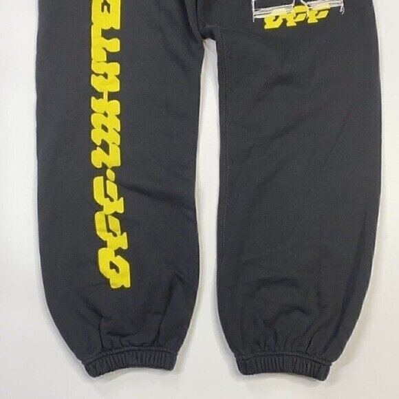 Off-White c/o Virgil Abloh Disrupted Logo Slim Black Sweatpants Size Large - Picture 4 of 12